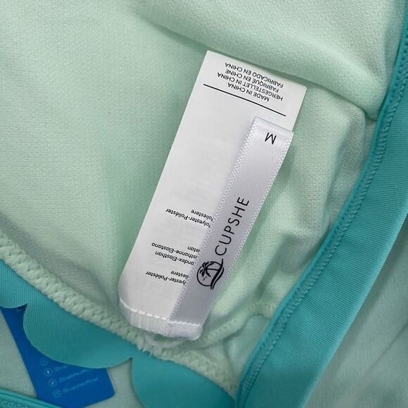 Cupshe Scallop Edge Bikini Set Blue Size M NWT - Picture 5 of 5